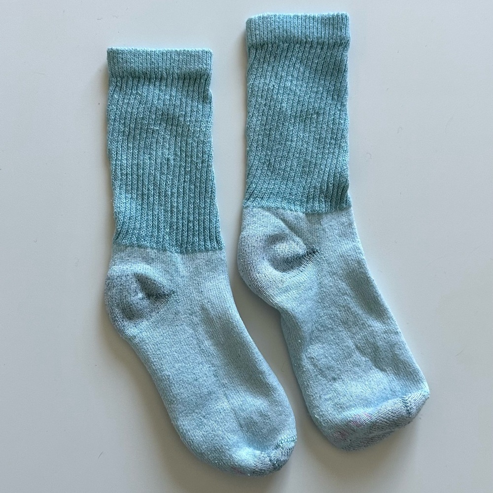 Custom Dyed Women’s Hanes size 5-9 blue crew socks